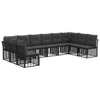 Outdoor-Sofagarnitur Schwarz Polyester