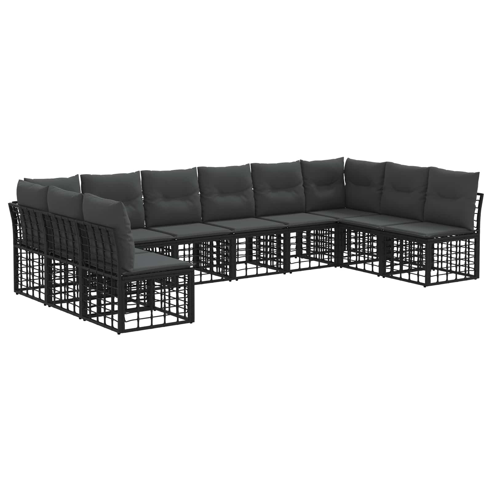 Outdoor-Sofagarnitur Schwarz Polyester