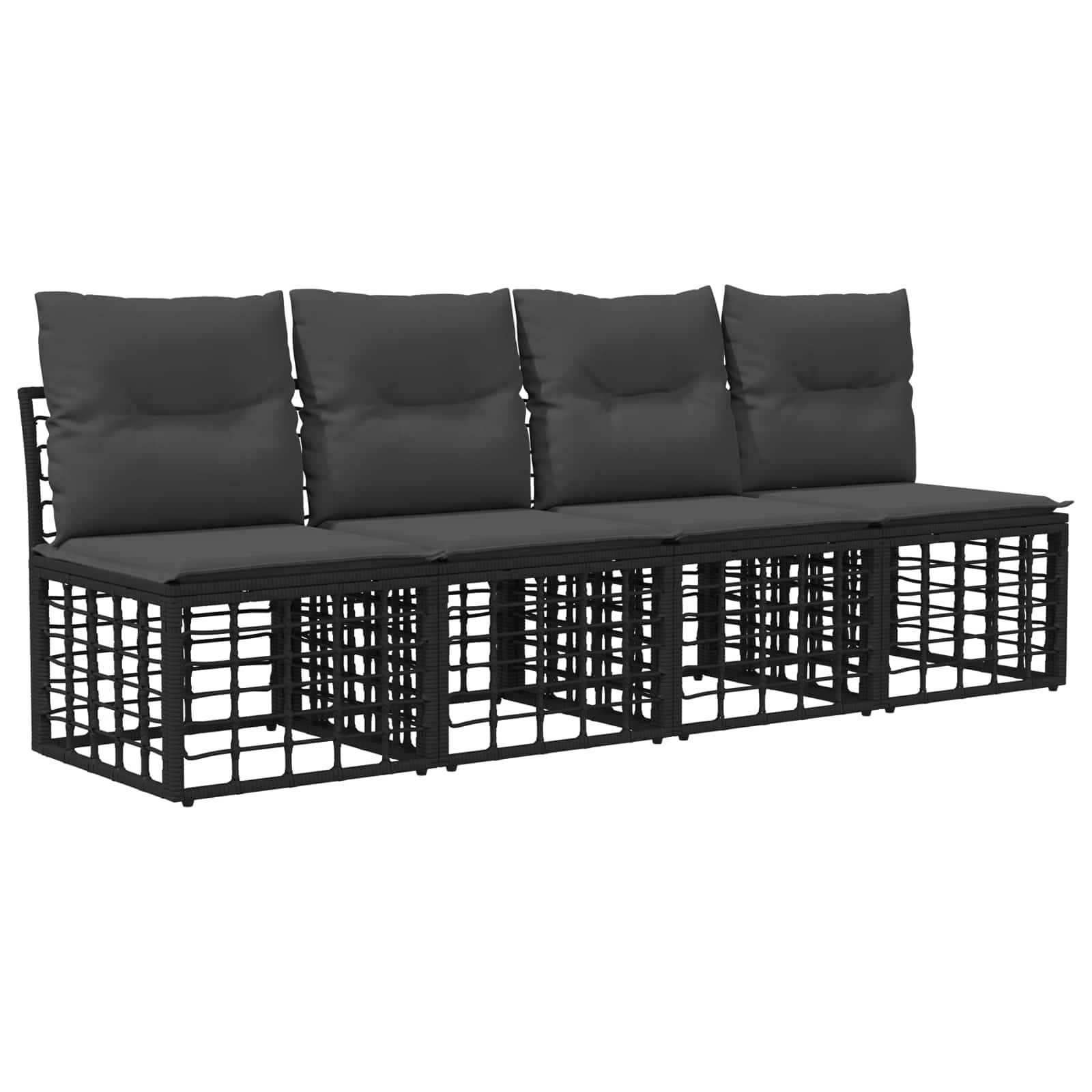 Outdoor-Sofagarnitur Schwarz Polyester