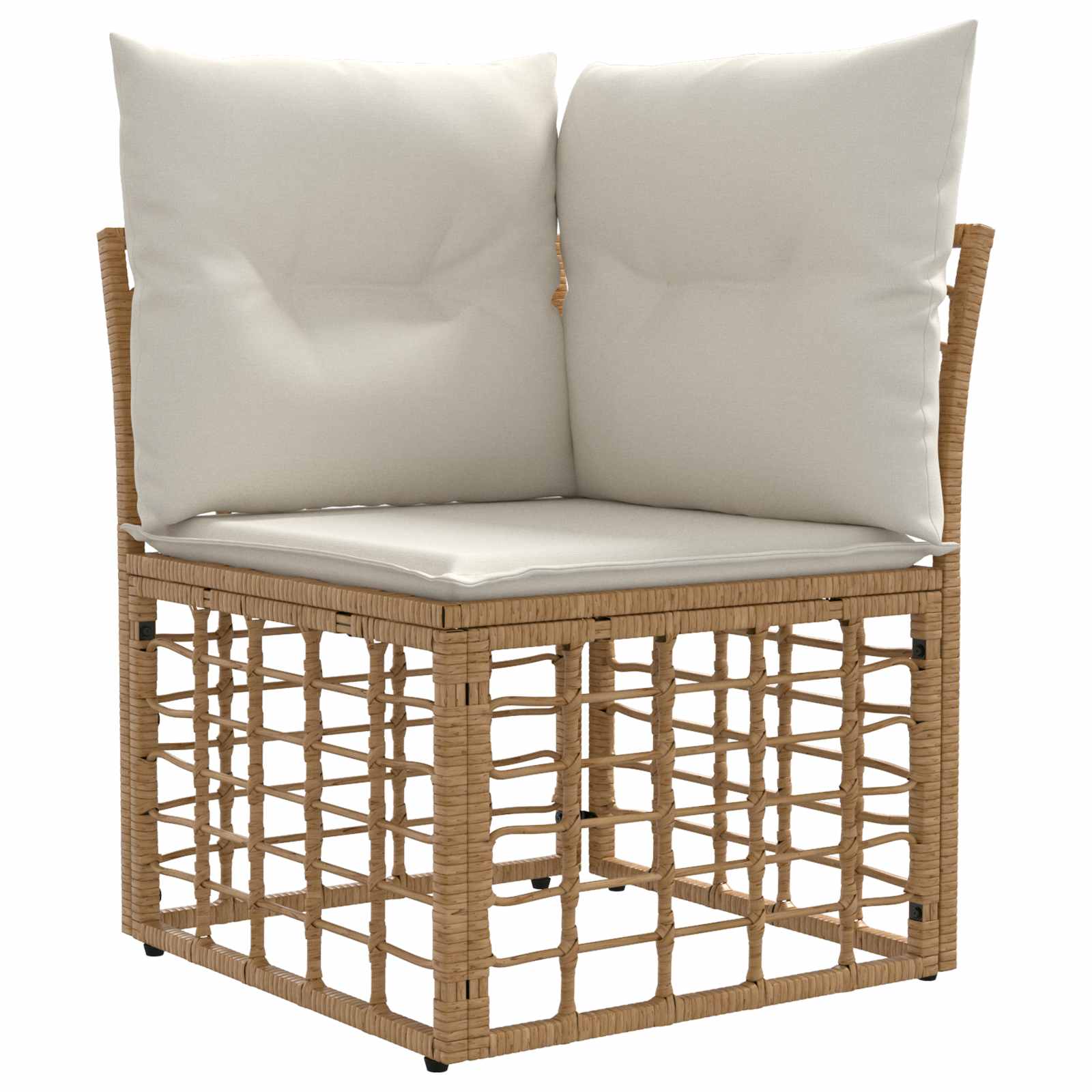 Outdoor-Sofagarnitur 10 pcs Natürlich und Cremweiß Polyester