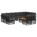 Outdoor-Sofagarnitur 13 pcs Schwarz und Dunkelgrau Polyester
