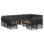 Outdoor-Sofagarnitur 13 pcs Schwarz und Dunkelgrau Polyester