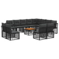 Outdoor-Sofagarnitur 13 pcs Schwarz und Dunkelgrau Polyester
