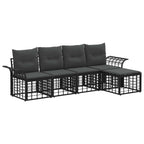 Outdoor-Sofagarnitur 5 pcs Schwarz und Dunkelgrau Polyester