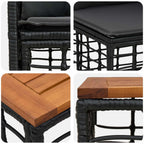 Outdoor-Sofagarnitur 8 pcs Schwarz und Dunkelgrau Polyester