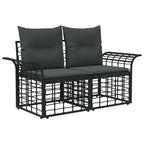 Outdoor-Sofagarnitur 8 pcs Schwarz und Dunkelgrau Polyester