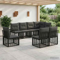 Outdoor-Sofagarnitur 8 pcs Schwarz und Dunkelgrau Polyester