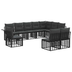 Outdoor-Sofagarnitur 10 pcs Schwarz und Dunkelgrau Polyester