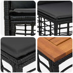 Outdoor-Sofagarnitur 7 pcs Schwarz und Dunkelgrau Polyester