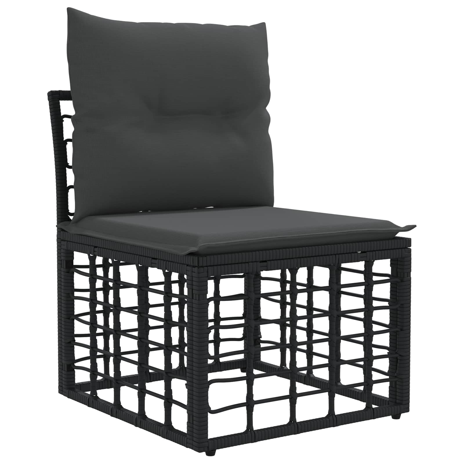 Outdoor-Sofagarnitur 7 pcs Schwarz und Dunkelgrau Polyester