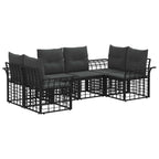 Outdoor-Sofagarnitur 6 pcs Schwarz und Dunkelgrau Polyester