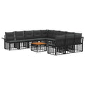 Outdoor-Sofagarnitur 12 pcs Schwarz und Dunkelgrau Polyester