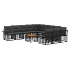 Outdoor-Sofagarnitur 12 pcs Schwarz und Dunkelgrau Polyester