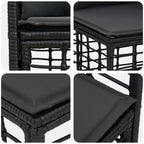 Outdoor-Sofagarnitur 12 pcs Schwarz und Dunkelgrau Polyester