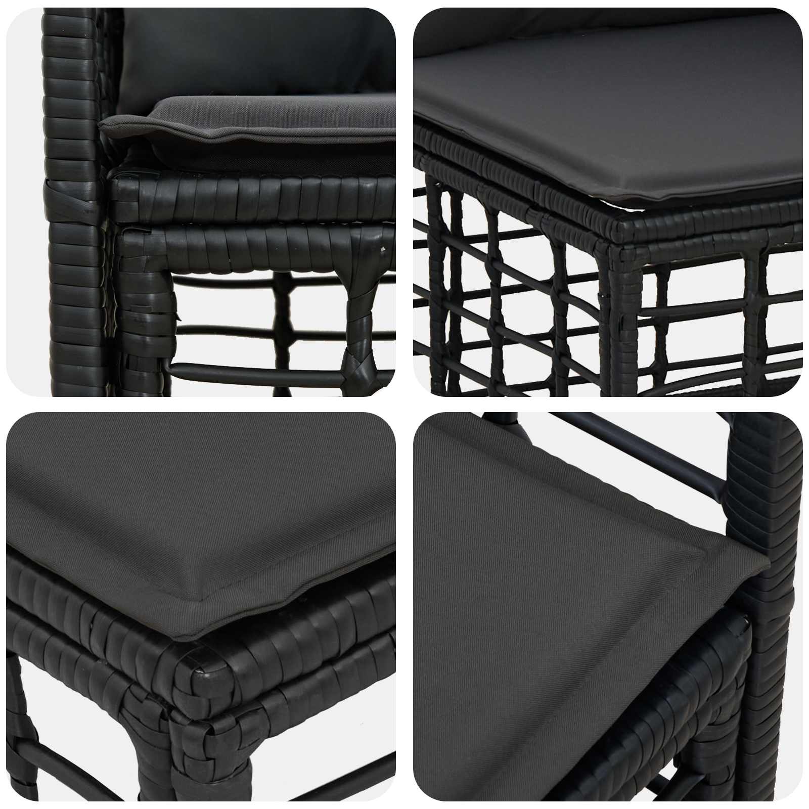 Outdoor-Sofagarnitur 12 pcs Schwarz und Dunkelgrau Polyester
