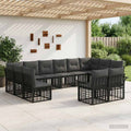Outdoor-Sofagarnitur 12 pcs Schwarz und Dunkelgrau Polyester