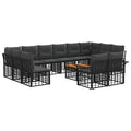 Outdoor-Sofagarnitur 13 pcs Schwarz und Dunkelgrau Polyester