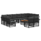 Outdoor-Sofagarnitur 13 pcs Schwarz und Dunkelgrau Polyester