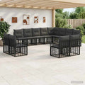 Outdoor-Sofagarnitur 12 pcs Schwarz und Dunkelgrau Polyester