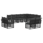 Outdoor-Sofagarnitur 12 pcs Schwarz und Dunkelgrau Polyester