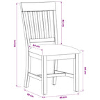 Esszimmerstuhl 2 pcs Massivholz Eiche Grau 45 x 59 x 92 cm