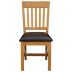 Esszimmerstuhl 2 pcs Massivholz Eiche Schwarz 45 x 59 x 92 cm
