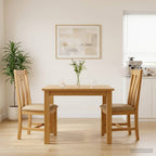Esszimmerstuhl 2 pcs Massivholz Eiche Beige 45 x 54 x 100 cm