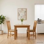 Esszimmerstuhl 2 pcs Massivholz Eiche Beige 45 x 59,5 x 100 cm