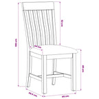 Esszimmerstuhl 2 pcs Massivholz Eiche Beige 45 x 59,5 x 100 cm