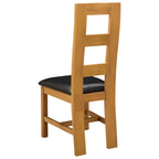 Esszimmerstuhl 2 pcs Massivholz Eiche Schwarz 45 x 51 x 105 cm