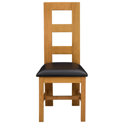 Esszimmerstuhl 2 pcs Massivholz Eiche Schwarz 45 x 51 x 105 cm