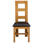 Esszimmerstuhl 2 pcs Massivholz Eiche Schwarz 45 x 51 x 105 cm