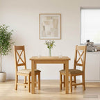 Esszimmerstuhl 2 pcs Massivholz Eiche Beige 45 x 54 x 105 cm