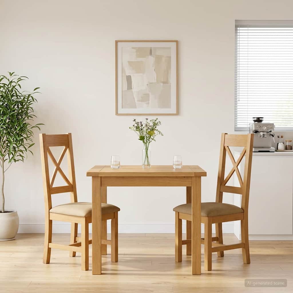 Esszimmerstuhl 2 pcs Massivholz Eiche Beige 45 x 54 x 105 cm