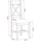 Esszimmerstuhl 2 pcs Massivholz Eiche Schwarz 45 x 54 x 105 cm