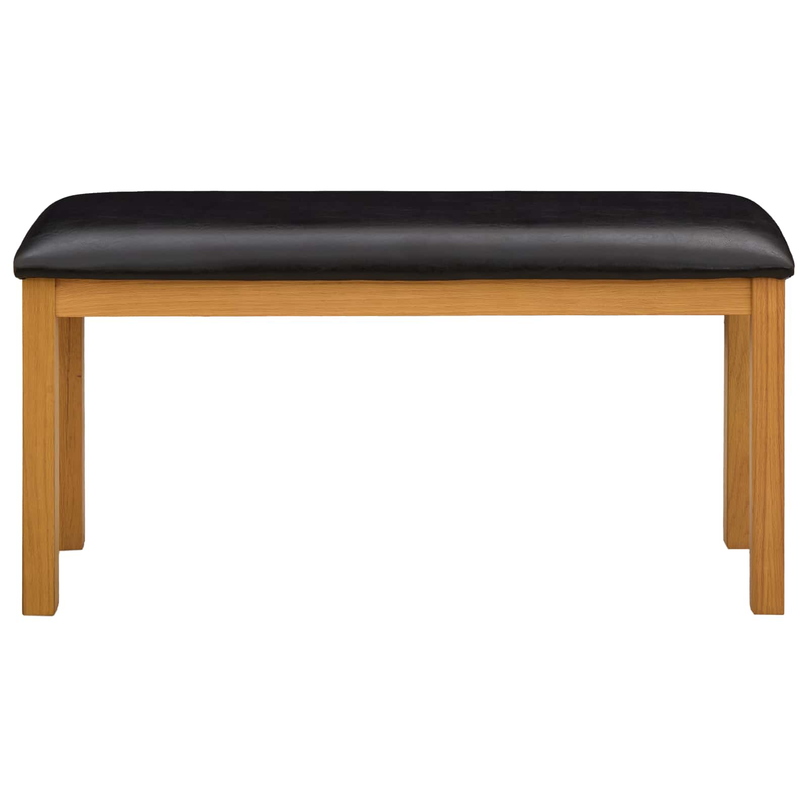 Esstischbank 95 x 32 x 45 cm Massivholz Eiche Schwarz