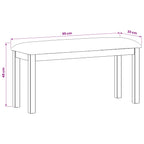 Esstischbank 95 x 32 x 45 cm Massivholz Eiche Schwarz