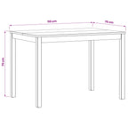 Esstisch 110 x 75 x 75 cm Massivholz Eiche Natur Rechtwinklig