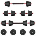 2-in-1 Hantelset 40kg Schwarz und Rot Zement und Eisensand