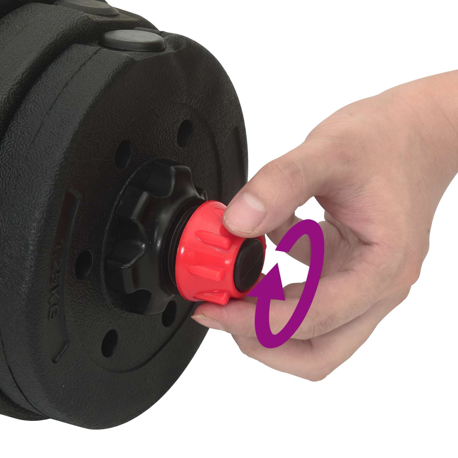 2-in-1 Hantelset 40kg Schwarz und Rot Zement und Eisensand