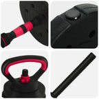 4-in-1 Hantelset 40kg Schwarz und Rot Zement und Eisensand