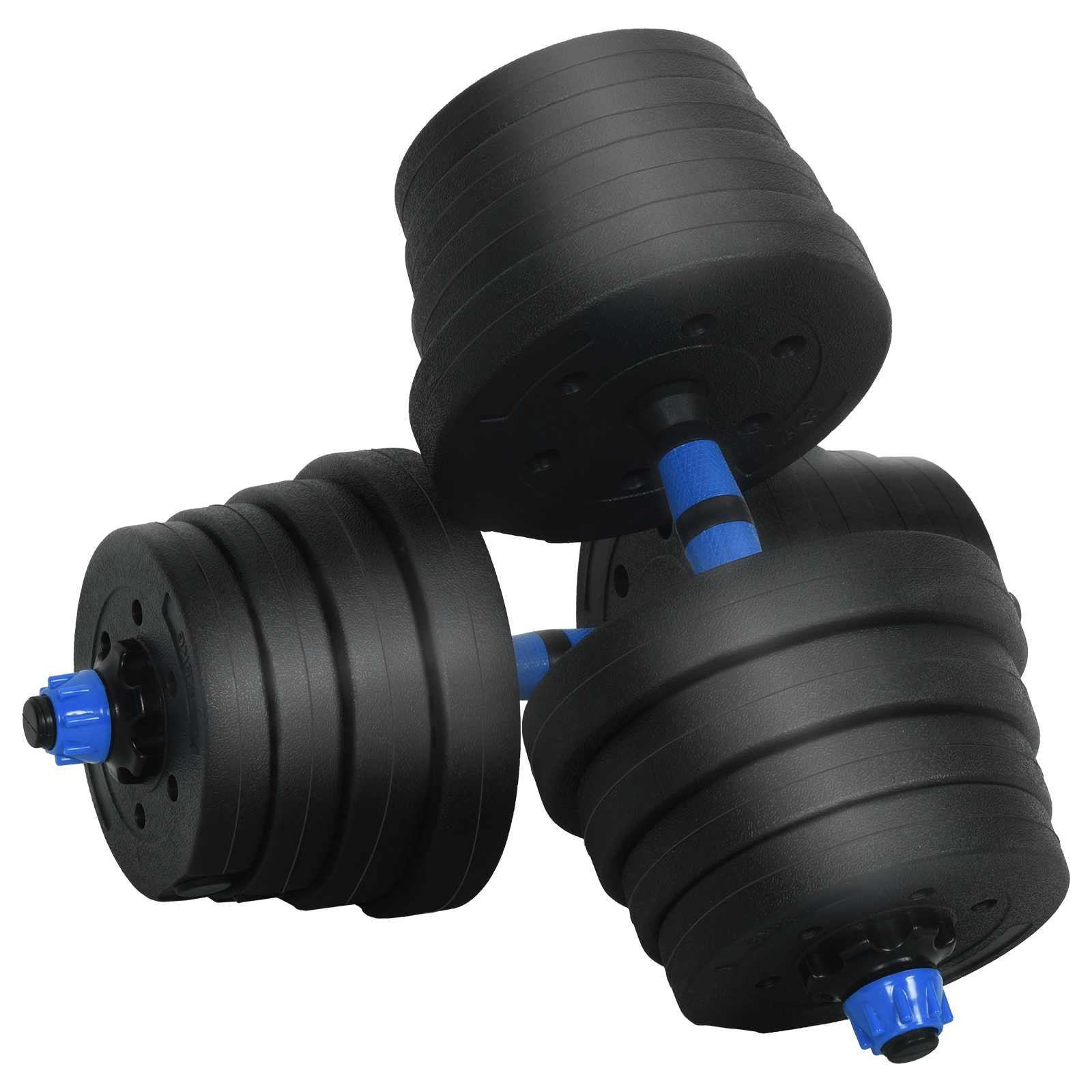 4-in-1 Hantelset 40kg Schwarz und Blau Zement und Eisensand