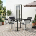 Garten Essgruppe 5 pcs Weiß und Anthrazit 80 x 80 x 73 cm