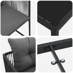 Garten Essgruppe 5 pcs Schwarz und Anthrazit 140 x 80 x 73 cm