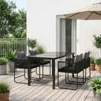 Garten Essgruppe 5 pcs Schwarz und Anthrazit 140 x 80 x 73 cm