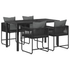 Garten Essgruppe 5 pcs Schwarz und Anthrazit 140 x 80 x 73 cm