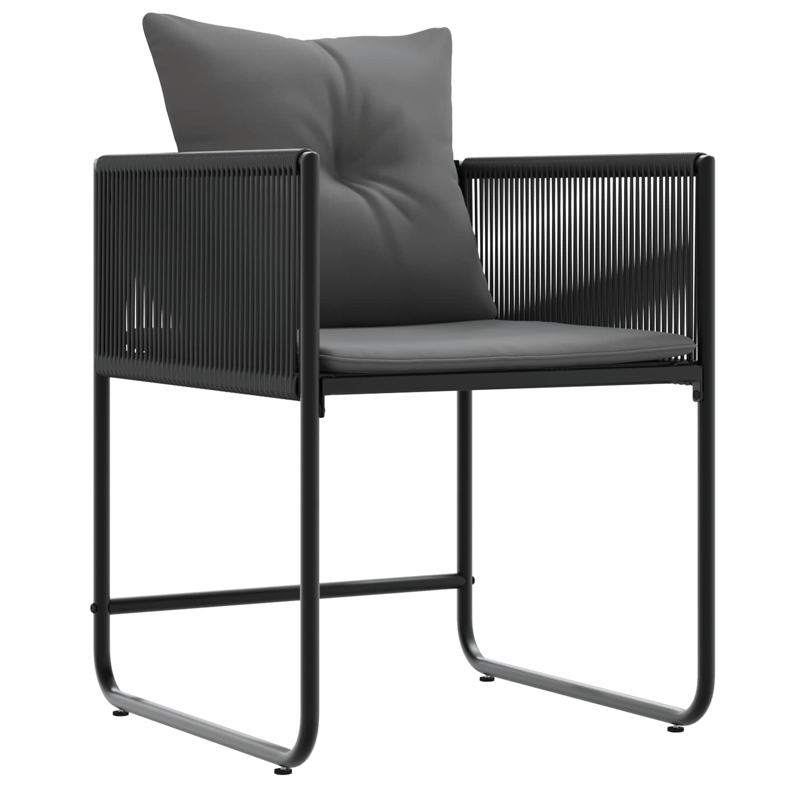 Garten Essgruppe 5 pcs Schwarz und Anthrazit 140 x 80 x 73 cm