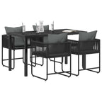 Garten Essgruppe 5 pcs Schwarz und Anthrazit 140 x 80 x 73 cm
