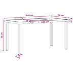 Garten Essgruppe 5 pcs Schwarz und Anthrazit 140 x 80 x 73 cm