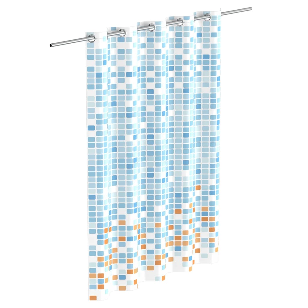 EISL Duschvorhang Blau/Orange Mosaikmuster 200x180x0,2 cm